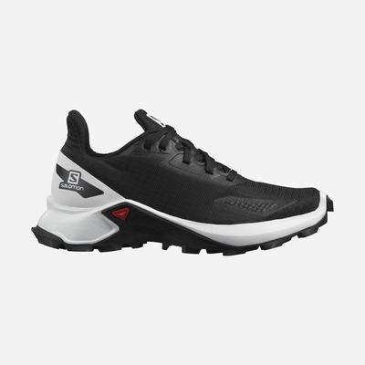 Kids' Salomon ALPHACROSS BLAST Running Shoes Black/White/Black | TMEN-63047