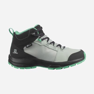 Kids' Salomon OUTWARD CLIMASALOMON™ WATERPROOF Hiking Boots Light Turquoise/Grey/Mint | OPAN-78543