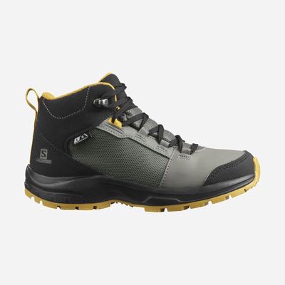 Kids' Salomon OUTWARD CLIMASALOMON™ WATERPROOF Hiking Boots Grey/Black | RDUV-07165