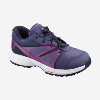 Kids' Salomon SENSE CLIMASALOMON™ WATERPROOF Running Shoes Blue/Purple | PRVB-96570
