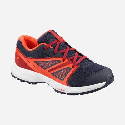 Kids' Salomon SENSE J Trail Running Shoes Blue/Red/Pink | FUGB-67392