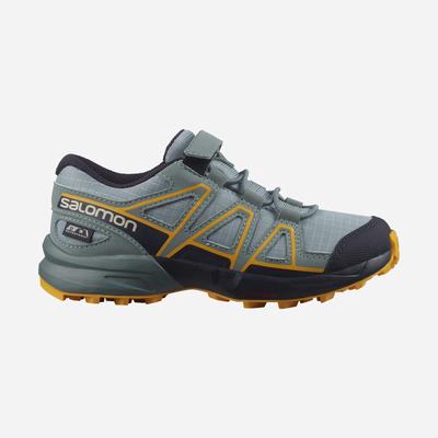 Kids' Salomon SPEEDCROSS CLIMASALOMON™ WATERPROOF Trail Running Shoes Green | BMQS-46897