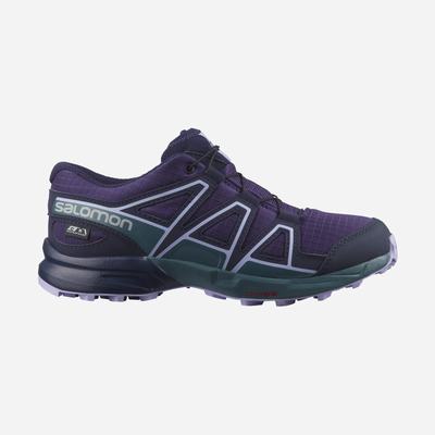Kids' Salomon SPEEDCROSS CLIMASALOMON™ WATERPROOF Hiking Boots Purple/Blue/Lavender | BYNO-71805