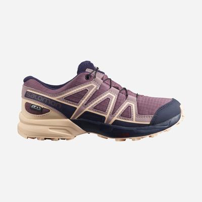 Kids' Salomon SPEEDCROSS CLIMASALOMON™ WATERPROOF Trail Running Shoes Blue | DJYO-01923