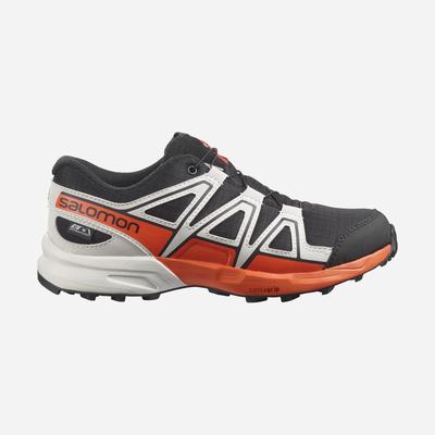 Kids' Salomon SPEEDCROSS CLIMASALOMON™ WATERPROOF Hiking Boots Black/Pink | DXEK-70359