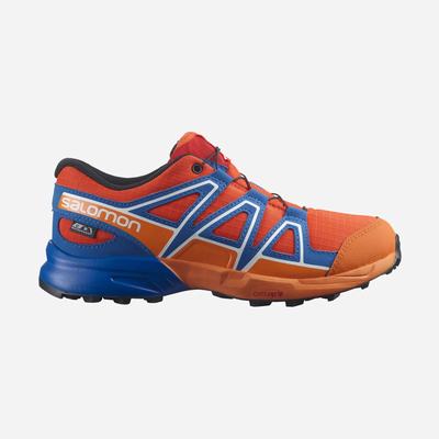 Kids' Salomon SPEEDCROSS CLIMASALOMON™ WATERPROOF Hiking Boots Pink/White | ZNOX-40293