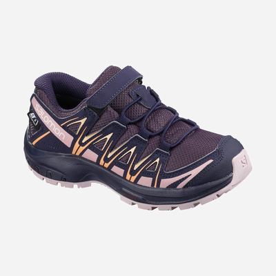 Kids' Salomon XA PRO 3D CSWP K Hiking Boots Purple/Blue/Purple | GYBZ-45329