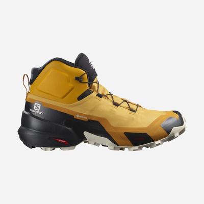 Men's Salomon CROSS HIKE MID GORE-TEX Hiking Boots Yellow/Black | MGFH-59786
