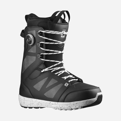 Men's Salomon LAUNCH LACE BOA SJ Snowboard Boots Black/White | KCDV-51628
