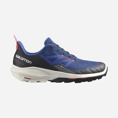 Men's Salomon OUTPULSE GORE-TEX Hiking Shoes Blue/Light Yellow/Red | ZTHO-07836