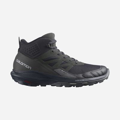 Men's Salomon OUTPULSE MID GORE-TEX Hiking Boots Black/Light Yellow | GAWF-59340