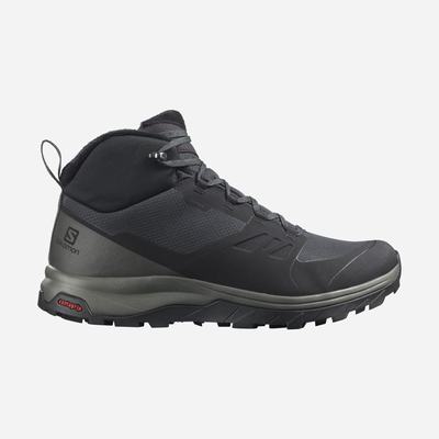 Men's Salomon OUTSNAP CLIMASALOMON™ WATERPROOF Winter Boots Black | TARZ-80235