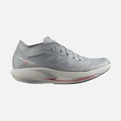 Men's Salomon PHANTASM Running Shoes Grey/Red | AQGF-90856