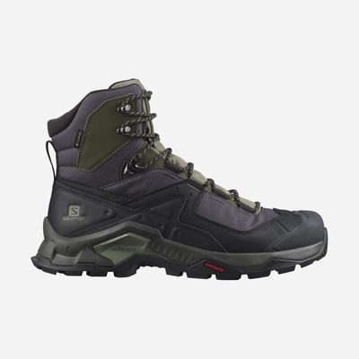 Men's Salomon QUEST ELEMENT GORE-TEX Hiking Boots Black/Deep Green/Olive | HQAS-01523