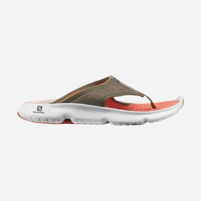 Men's Salomon REELAX BREAK 5.0 Flip Flops Deep Green/White/Pink | ILXT-49365