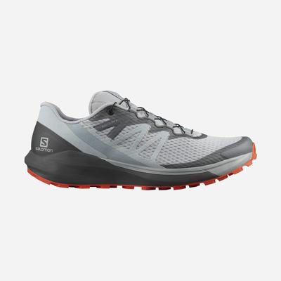 Men's Salomon SENSE RIDE 4 Trail Running Shoes Blue/Red Orange | NXQZ-79628