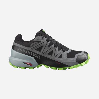 Men's Salomon SPEEDCROSS 5 GORE-TEX Trail Running Shoes Black/Green | RVBX-86534