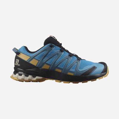 Men's Salomon XA PRO 3D v8 Hiking Shoes Blue/Brown | YWAG-35129