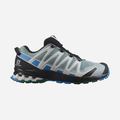 Men's Salomon XA PRO 3D v8 Trail Running Shoes Green/Blue | QSPF-48903
