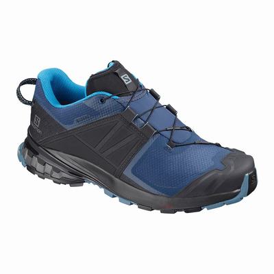 Men's Salomon XA WILD GORE-TEX Hiking Shoes Blue/Black | OXQA-74930