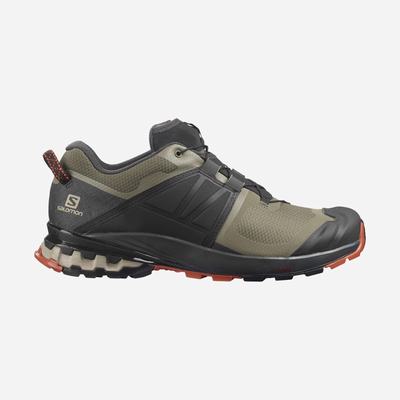 Men's Salomon XA WILD Hiking Shoes Olive/Grey | GQXE-02314