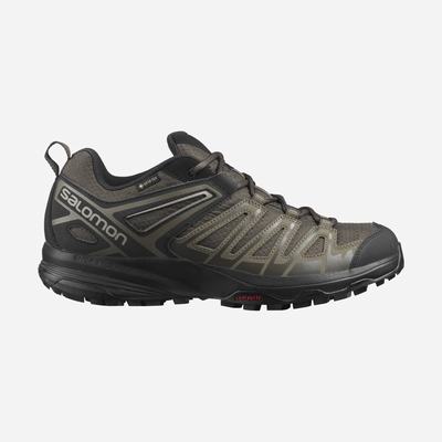 Men's Salomon X CREST GORE-TEX Hiking Shoes Olive/Black | RUMB-26749