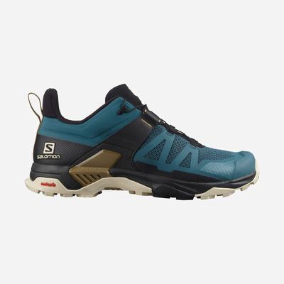 Men's Salomon X ULTRA 4 Hiking Shoes Blue/Brown | FVSR-83617