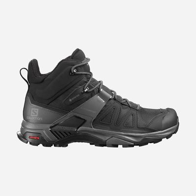 Men's Salomon X ULTRA 4 MID GORE-TEX Hiking Boots Black/Blue | ZJAW-05423