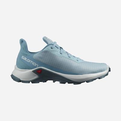 Women's Salomon ALPHACROSS 3 Trail Running Shoes Blue/White/Blue | YSMO-73194