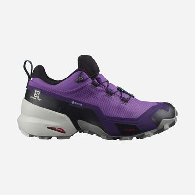 Women's Salomon CROSS HIKE GORE-TEX Hiking Shoes Royal Purple/Grey/Deep Turquoise | TYFI-41628