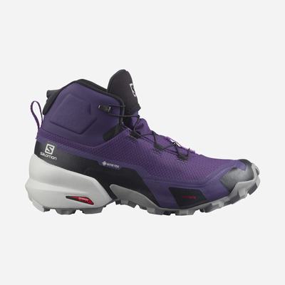 Women's Salomon CROSS HIKE MID GORE-TEX Hiking Boots Purple/Grey/Royal Purple | RAMJ-07294