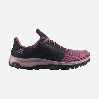 Women's Salomon OUTBOUND PRISM GORE-TEX Hiking Shoes Purple/Black | UQSM-31925