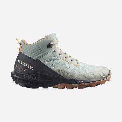 Women's Salomon OUTPULSE MID GORE-TEX Hiking Boots Green/Orange | TPXQ-54703