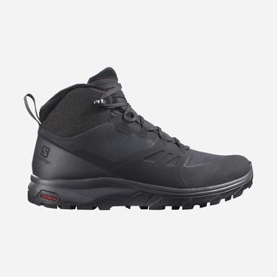 Women's Salomon OUTSNAP CLIMASALOMON™ WATERPROOF Winter Boots Black | WPZQ-86570