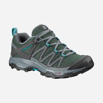 Women's Salomon PATHFINDER Hiking Shoes Grey/Green | OETL-45781
