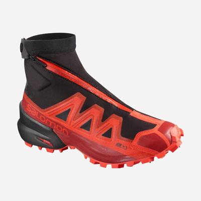 Women's Salomon SNOWSPIKE CLIMASALOMON™ WATERPROOF Trail Running Shoes Black/Red/Red | KUSQ-58760