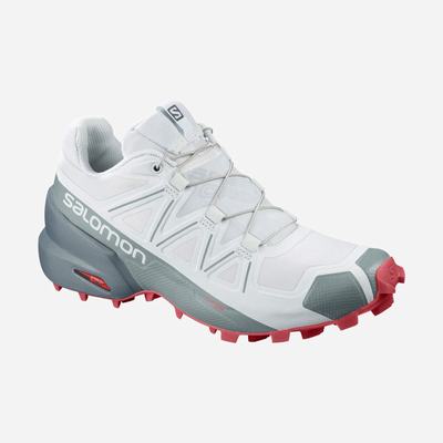Women's Salomon SPEEDCROSS 5 Trail Running Shoes Blue/Dark Red Rose | WPYD-87046
