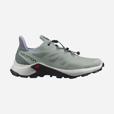 Women's Salomon SUPERCROSS 3 Trail Running Shoes Green/Lavender | DSEJ-89751