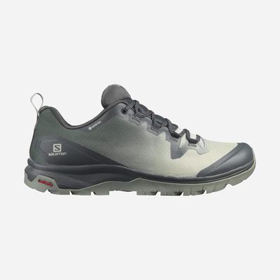 Women's Salomon VAYA GORE-TEX Hiking Shoes Green/Grey | TNSB-61390