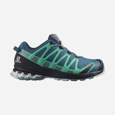 Women's Salomon XA PRO 3D v8 GORE-TEX Hiking Shoes Blue/Mint | EFVQ-59283