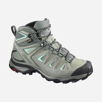 Women's Salomon X ULTRA 3 MID GORE-TEX Hiking Boots Grey | XTFA-65497