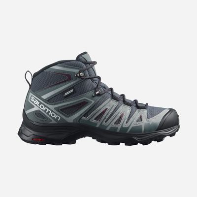 Women's Salomon X ULTRA PIONEER MID CLIMASALOMON™ WATERPROOF Hiking Boots Grey/Green/Grey | EORA-84792